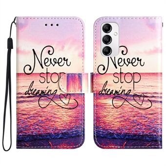 Portemonnee-hoesje voor Samsung Galaxy A14 5G, PU-leer patroon bedrukt handtas Stand flip-telefoonhoes