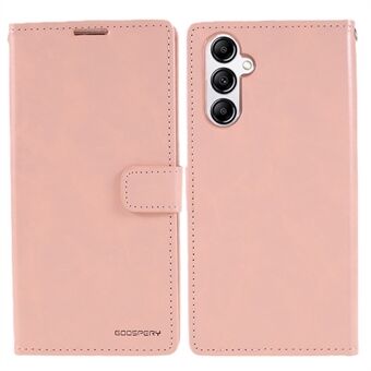 MERCURY GOOSPERY Blue Moon voor Samsung Galaxy A14 5G PU lederen portemonnee telefoonhoes opvouwbare Stand beschermhoes