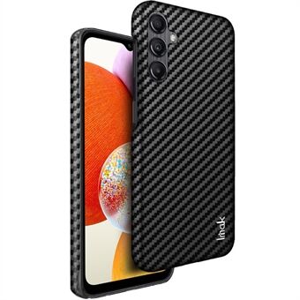 IMAK Ruiyi Serie voor Samsung Galaxy A14 4G/5G Terug Telefoon Case PU Leer Gecoat PC Koolstofvezel Textuur Slim Cover