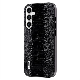 ABEEL Achterkant Telefoonhoesje voor Samsung Galaxy A14 4G / 5G, Echt Koe Leer Gecoat PC + TPU Krokodil Textuur Cover