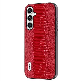 ABEEL Achterkant Telefoonhoesje voor Samsung Galaxy A14 4G / 5G, Echt Koe Leer Gecoat PC + TPU Krokodil Textuur Cover