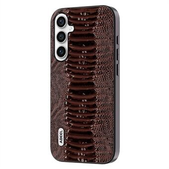 ABEEL Achterkant Telefoonhoesje voor Samsung Galaxy A14 4G / 5G, Echt Koe Leer Gecoat PC + TPU Krokodil Textuur Cover