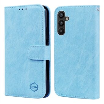 Voor Samsung Galaxy A14 5G / A14 4G Solide Kleur PU Lederen Staande Portemonnee Hoesje Telefoon Flip Cover