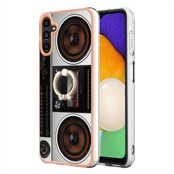 YB IMD-serie-20 stijl D voor Samsung Galaxy A14 5G / A14 4G 2.0mm telefoonhoesje met elektroplating en een kickstand. IMD-patroon cover.