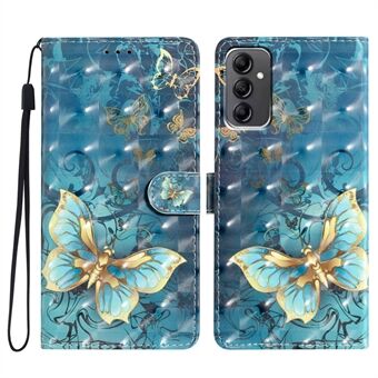 Voor Samsung Galaxy A14 4G / 5G hoesje met 3D-patroon, portemonnee telefoonhoesje van leer.