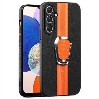 KADEM Voor Samsung Galaxy A14 4G / 5G Slank Hoesje met Elektroplating PU+TPU+Acryl telefoonhoesje met inklapbare standaard.