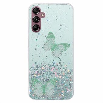 Voor Samsung Galaxy A14 4G / 5G hoesje AW serie Epoxy Vlinderdecor TPU+PVC schokbestendige cover