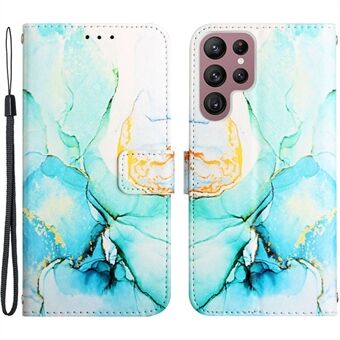 Patroondruk lederen serie-5 voor Samsung Galaxy S23 Ultra volledig ingepakt telefoonhoesje Marmerpatroon PU lederen Stand Flip Wallet Cover