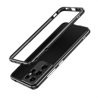 Voor Samsung Galaxy S23 Ultra Metalen Frame Telefoon Bumper Case met Camera Lens Cover