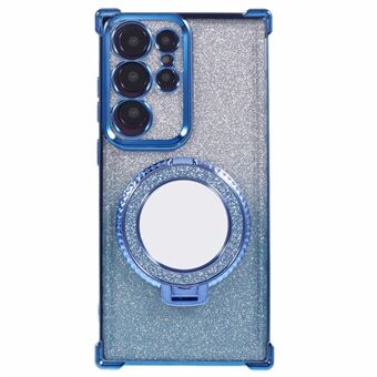 Voor de Samsung Galaxy S23 Ultra Kickstand Case Glitter Verloop TPU Telefoonhoesje