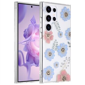 Voor Samsung Galaxy S23 Ultra Case TPU+PC IMD Bloemen Telefoon Beschermhoes - SX