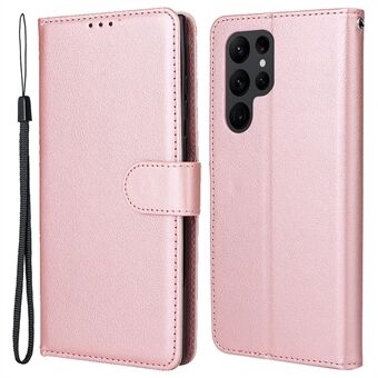 Voor Samsung Galaxy S23 Ultra hoesje met valbescherming en leren portemonnee design