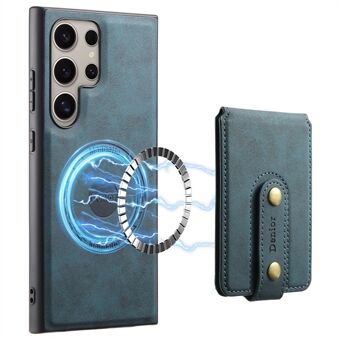 DENIOR D14 Voor Samsung Galaxy S23 Ultra Magnetische Case 2 in 1 Afneembare PU+PC+TPU Telefoonhoes