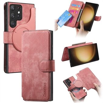 CASENEO MW-03 Voor Samsung Galaxy S23 Ultra Leren Case Portemonnee Stand Afneembare 2-in-1 Hoes