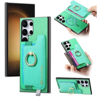 B5 Voor Samsung Galaxy S23 Ultra Hoes 2-in-1 Magnetisch Afneembare Kaarthouder Leer+TPU Telefoonhoesje