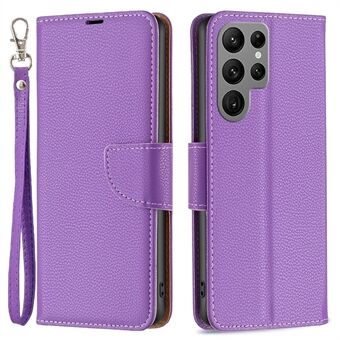 BF Leather Case Series-3 voor Samsung Galaxy S23 Ultra Litchi Texture PU lederen beschermhoes opvouwbare Stand telefoon portemonnee case