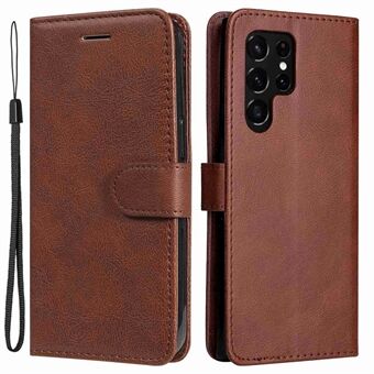 Voor Samsung Galaxy S23 Ultra KT lederen serie-2 Stand functie flip case effen kleur PU lederen portemonnee telefoonhoes met riem