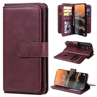 KT Multi-functionele Series-1 voor Samsung Galaxy S23 Ultra Kaarthouder Anti-val Mobiele Telefoon Case Verstelbare Stand PU Leather Flip Wallet Cover