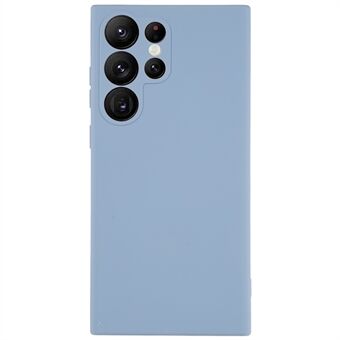 Voor Samsung Galaxy S23 Ultra Zachte TPU Camera Bescherming Telefoonhoesje Boogrand 2.0mm Dik Vloeibaar Siliconen Textuur Anti-Kras Hoesje