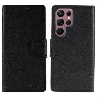 MERCURY GOOSPERY Shockproof Wallet Standontwerp TPU+PU Leren Telefoonhoesje voor Samsung Galaxy S23 Ultra – Twee-kleuren Telefoonhoes