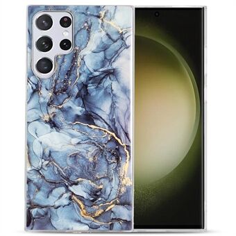 Voor Samsung Galaxy S23 Ultra IMD Marble Pattern Anti-collision TPU Case Back Protector Phone Cover