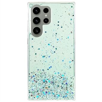 Voor Samsung Galaxy S23 Ultra Fall-proof Back Cover, Starry Sky Sparkle Epoxy Phone Case Soft TPU Beschermende Shell