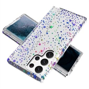 Voor Samsung Galaxy S23 Ultra GW18 Clear Laser Pattern Bling Phone Case Verdikte PC + TPU Shockproof Cover