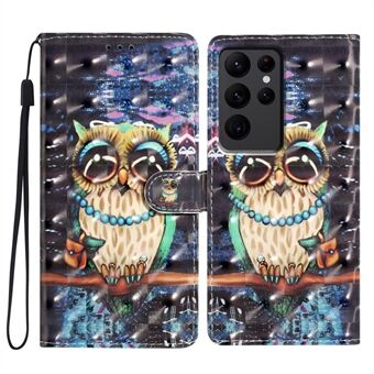 Voor Samsung Galaxy S23 Ultra Case Wallet met 3D-patroon, PU-leren flip telefoonhoesje.