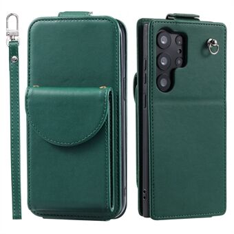 Voor Samsung Galaxy S23 Ultra Hoesje Leather + TPU Stand Cover Verticale Flip Telefoonhoes