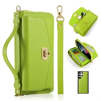 POLA Style 001 Voor Samsung Galaxy S23 Ultra Hoesje PU Leren Telefoonhoesje met Afneembare Portemonnee