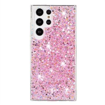 Voor Samsung Galaxy S23 Ultra Telefoonhoesje met anti-kras epoxy glitter TPU achterkant