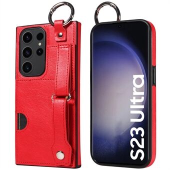 008 Voor Samsung Galaxy S23 Ultra case Kalfsleer TPU telefoonhoesje met standaard