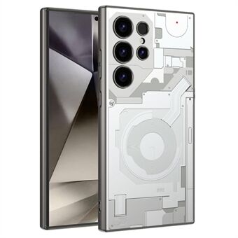 GKK Voor Samsung Galaxy S23 Ultra Hoesje PC+TPU Circuit Patroon AG Skin-Touch Telefoonhoes