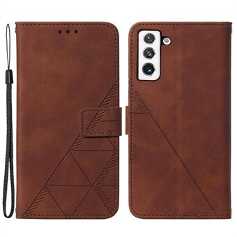 YB Imprinting Series-1 voor Samsung Galaxy S23 Business bedrukte lijnen PU lederen telefoonhoes Flip Stand Wallet Case met handriem