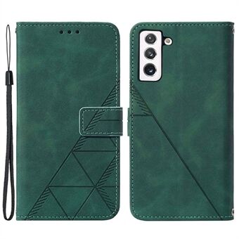 YB Imprinting Series-1 voor Samsung Galaxy S23 Business bedrukte lijnen PU lederen telefoonhoes Flip Stand Wallet Case met handriem