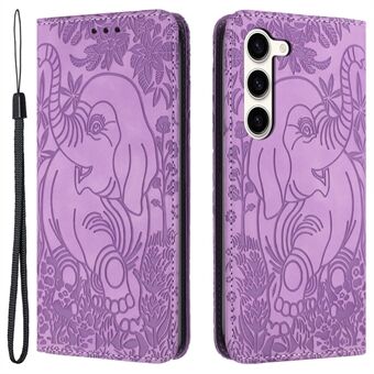 Voor Samsung Galaxy S23 Hoesje Leren Magnetische Portemonnee Telefoonhoes Olifant Patroon