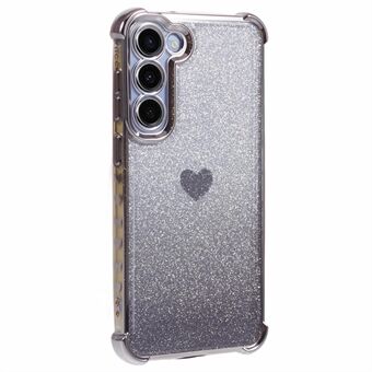 Voor Samsung Galaxy S23 Hart Patroon Valbescherming Telefoonhoesje TPU Glitter Poeder Telefoonhoesje