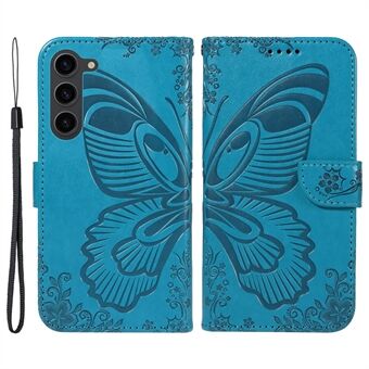 Voor Samsung Galaxy S23 Hoesje met Vlinderprint Schokbestendig Leren Portemonnee Telefoonhoesje