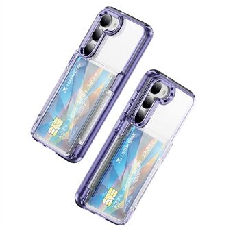 Voor Samsung Galaxy S23 Hoes TPU + Acryl Telefoonomslag Kaartenhouder Transparant Beschermend