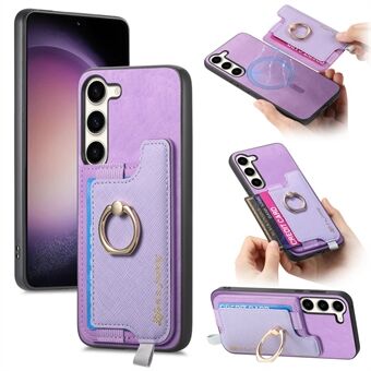 B5 Voor Samsung Galaxy S23 Hoesje 2-in-1 Magnetische Afneembare Kaarthouder Lederen+TPU Telefoonhoes