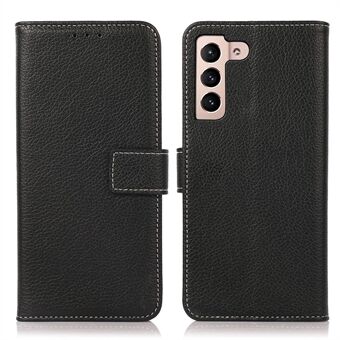 Schokbestendig telefoonhoesje voor Samsung Galaxy S23, Litchi-textuur PU lederen flip folio telefoon portemonnee hoes met Stand