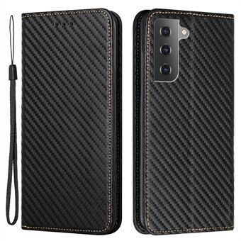 Voor Samsung Galaxy S23 koolstofvezel textuur PU lederen hoes magnetische auto-geabsorbeerde portemonnee Stand folio flip telefoonhoes