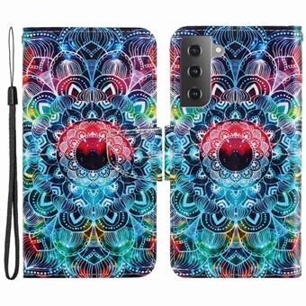 Patroonbedrukking telefoonhoesje voor Samsung Galaxy S23, Cross Texture anti- Scratch PU lederen portemonnee Stand binnenste TPU Cover