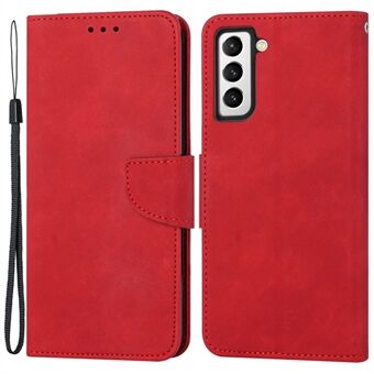 Voor Samsung Galaxy S23 PU lederen magnetische flip telefoonhoes Stand functie effen kleur portemonnee cover met riem