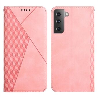 Voor Samsung Galaxy S23 bedrukt Rhombus PU-lederen portemonnee-hoes Skin-touch Stand Verborgen magnetische absorptie Schokbestendig Folio Cover