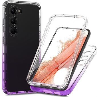 Voor Samsung Galaxy S23 Clear Gradient Phone Case 3-in-1 Hybrid PC + TPU Reinforced Full Protection Cover met PET Screen Protector