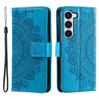 Voor Samsung Galaxy S23 Mandala Bloem bedrukt PU lederen portemonnee hoesje Flip Stand Magnetische sluiting Shockproof Cover