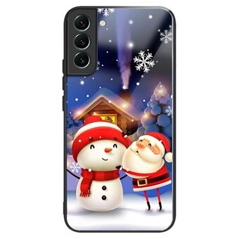 Telefoonhoes van TPU + gehard glas voor Samsung Galaxy S23, stofdichte telefoonhoes met kerstpatroon