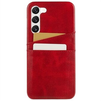 Voor Samsung Galaxy S23 Scratch telefoonhoesje PU-leer gecoate pc-achterkant met twee kaartsleuven