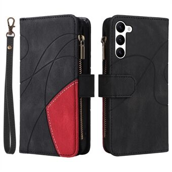 KT Multi-function Series-5 voor Samsung Galaxy S23 Anti-val PU-lederen telefoonhoes Tweekleurig splitsvak met ritssluiting Mobiele telefoonhoes met meerdere kaartsleuven